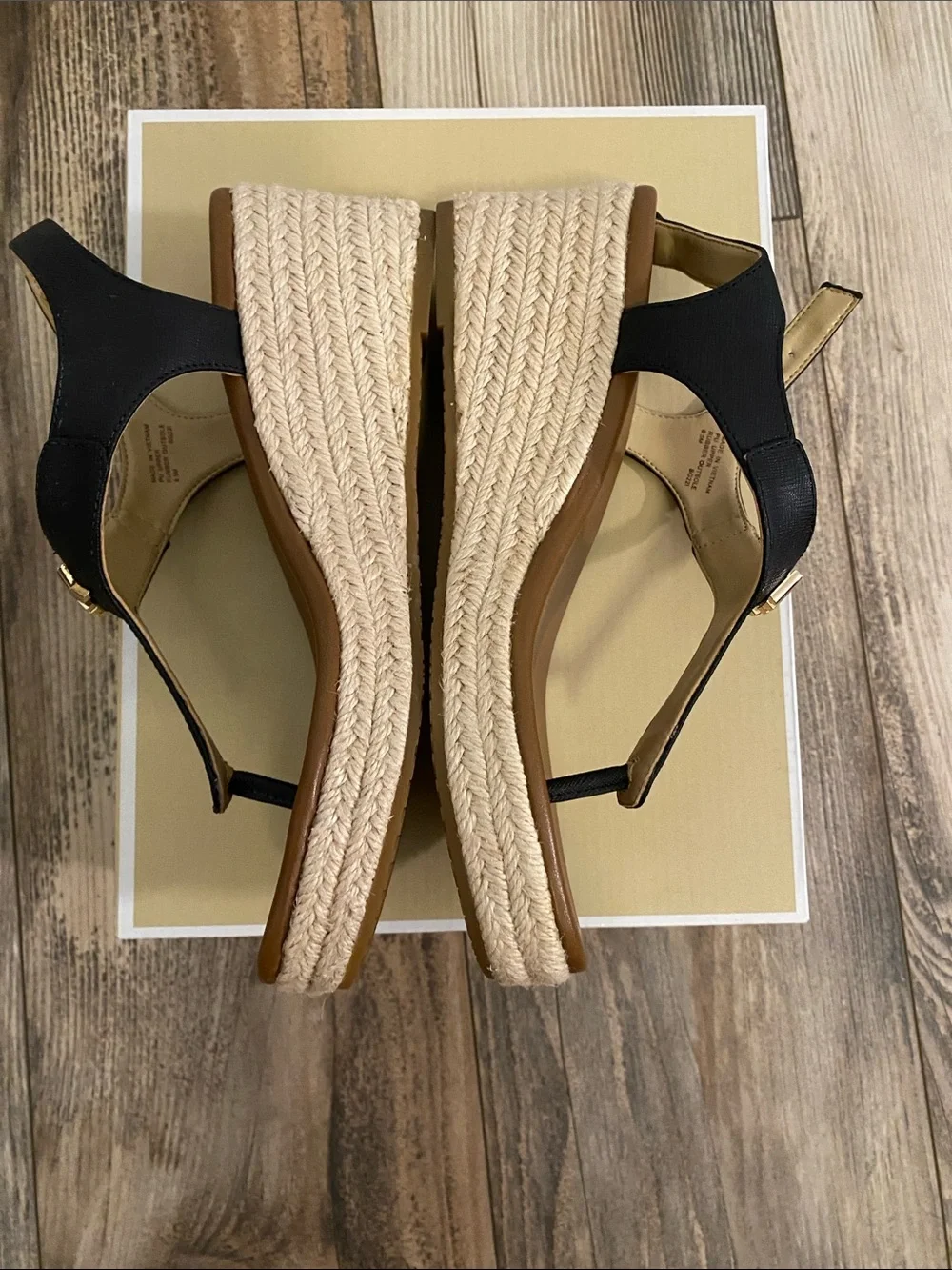 *NIB* Michael Kors Black Espadrille Wedge Sandals